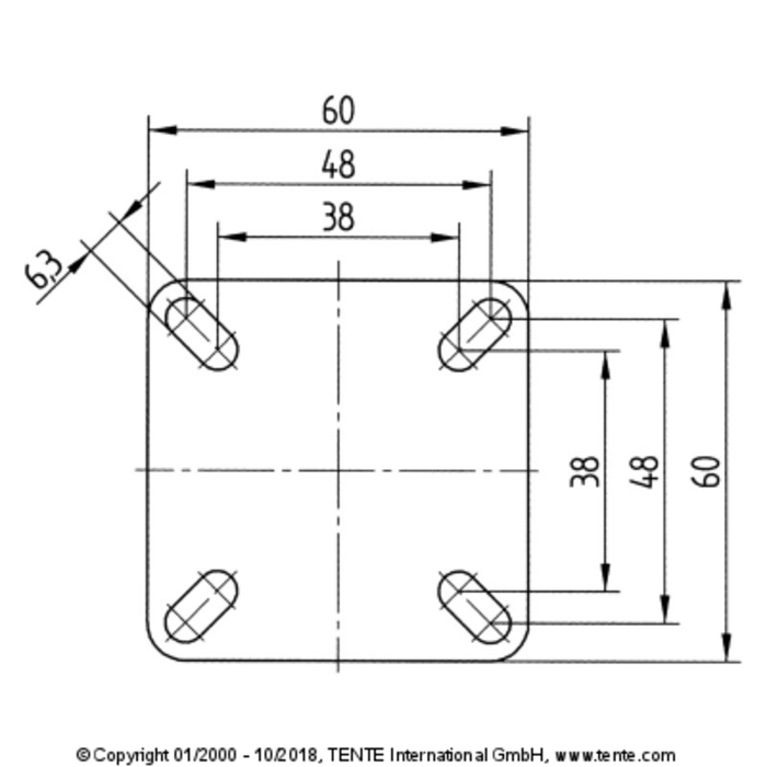 Rueda Placa Ø75mm con freno