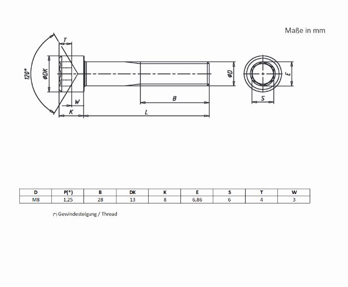 Tornillo DIN 912 M8x12 acero inoxidable