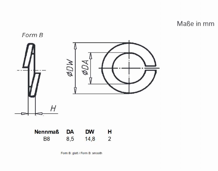 Arandela elástica DIN 127 [M8] acero inoxidable