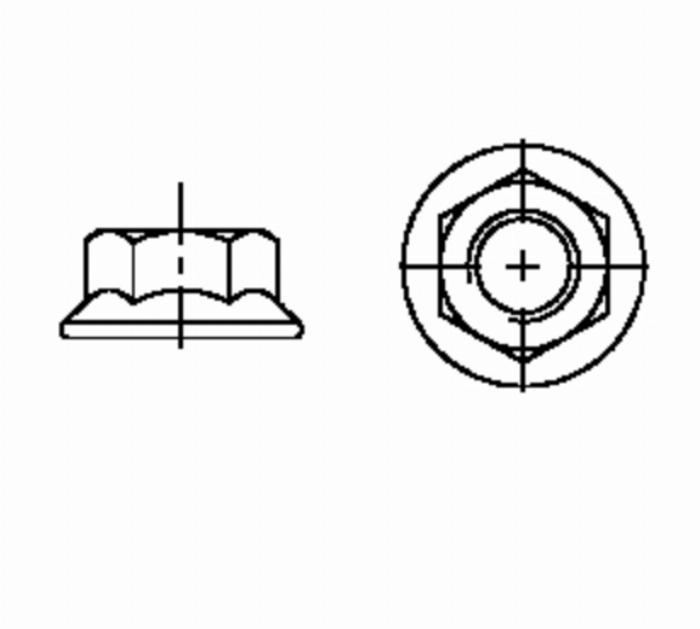 Tuerca hexagonal con brida DIN 6923 [M8] acero inoxidable